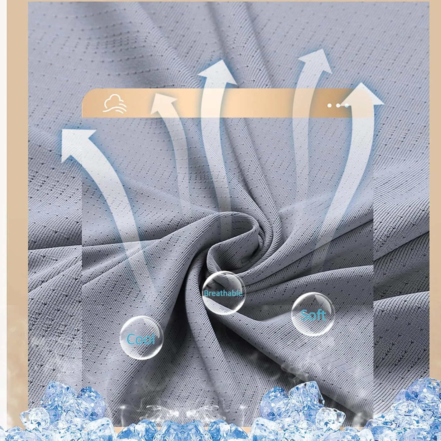 2025 New Men's Breathable Soft Short Sleeve Shirts Cooling Ice Silk Running Shirts Quick Dry Breathable Tops