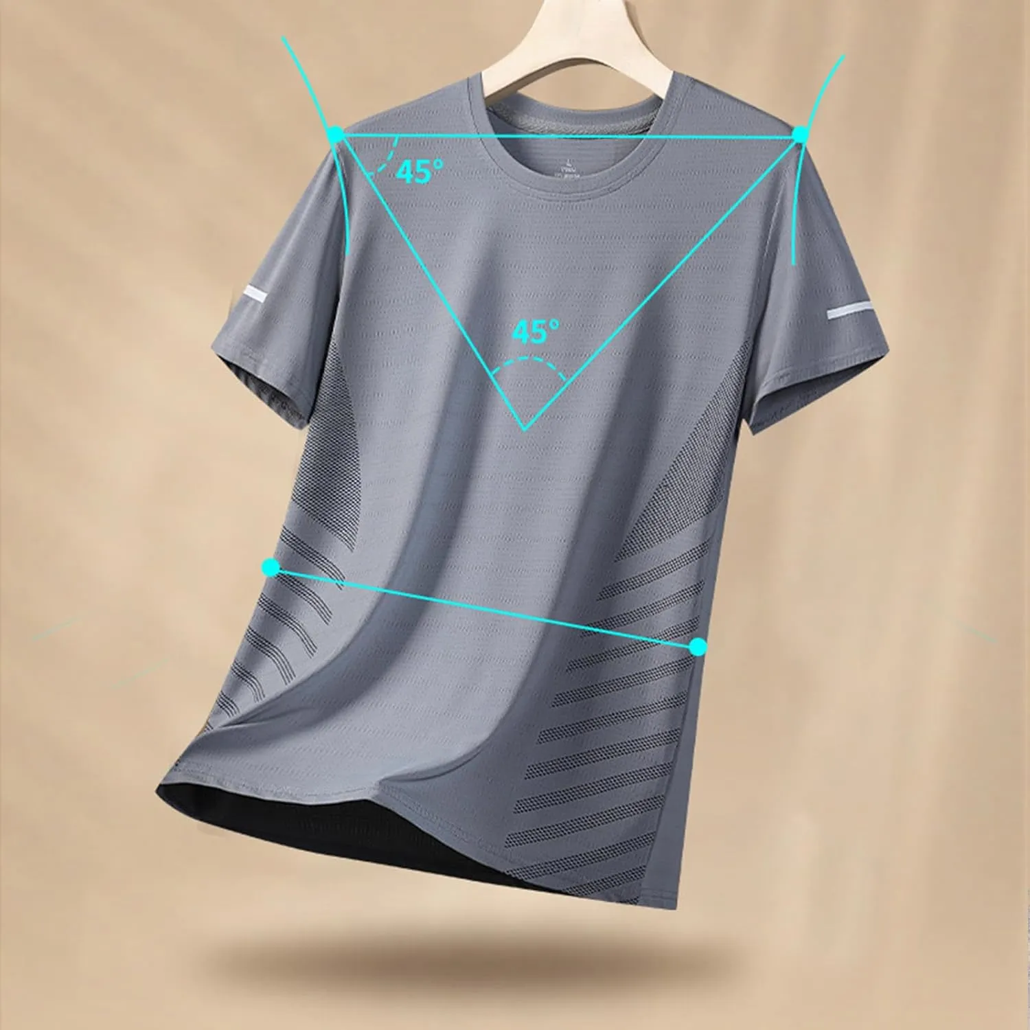 2025 New Men's Breathable Soft Short Sleeve Shirts Cooling Ice Silk Running Shirts Quick Dry Breathable Tops
