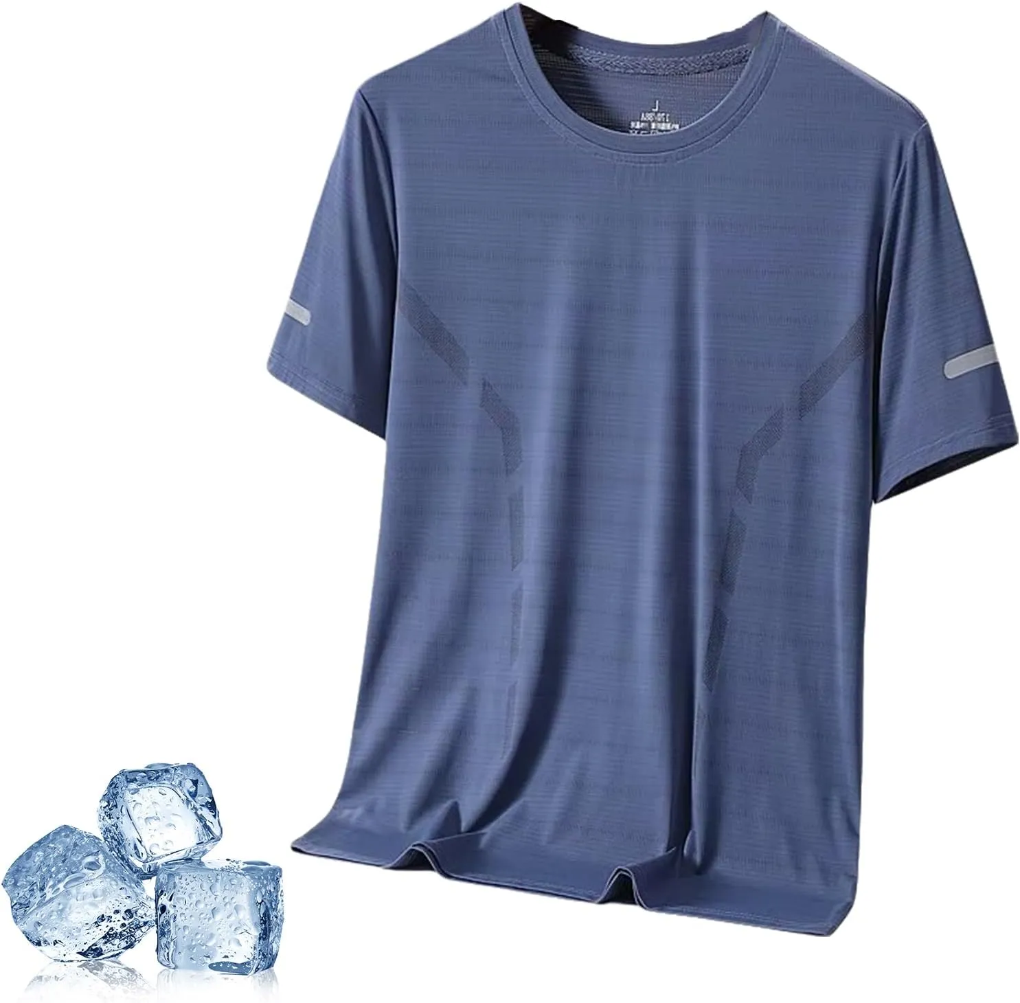 2025 New Men's Breathable Soft Short Sleeve Shirts Cooling Ice Silk Running Shirts Quick Dry Breathable Tops