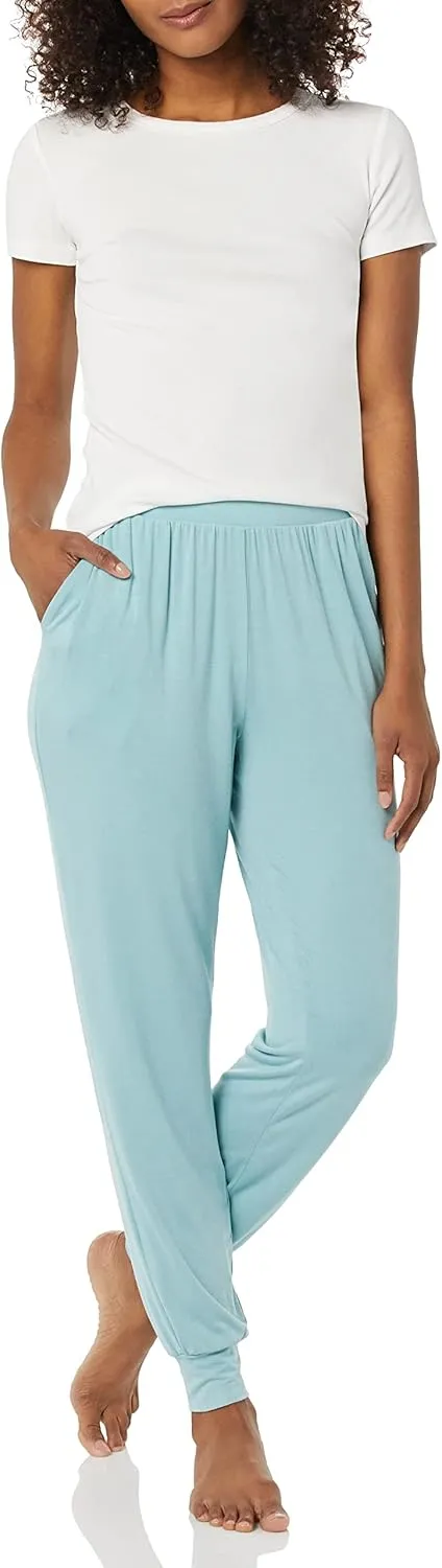 Amazon Essentials Womens Pajama Pants, Lightweight Knit Jersey Jogger Lounge Sleep Wear with Pockets