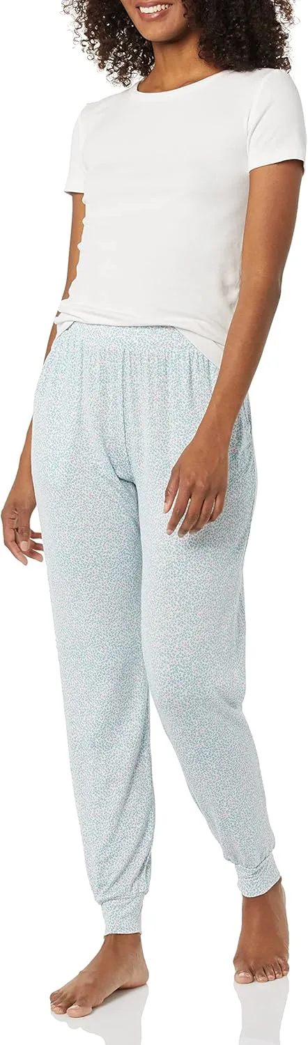 Amazon Essentials Womens Pajama Pants, Lightweight Knit Jersey Jogger Lounge Sleep Wear with Pockets