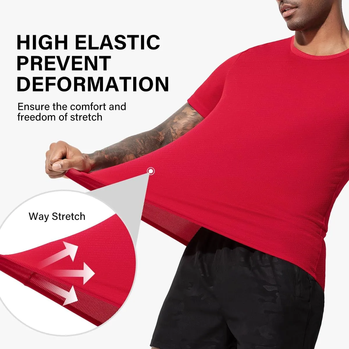 Arjen Kroos Men's Quick Dry Fit Running T-Shirts 4 Pack Activewear Gym Shirts Breathable Workout Undershirts