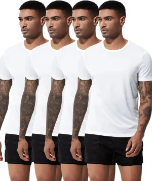 Arjen Kroos Men's Quick Dry Fit Running T-Shirts 4 Pack Activewear Gym Shirts Breathable Workout Undershirts