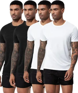 Arjen Kroos Men's Quick Dry Fit Running T-Shirts 4 Pack Activewear Gym Shirts Breathable Workout Undershirts