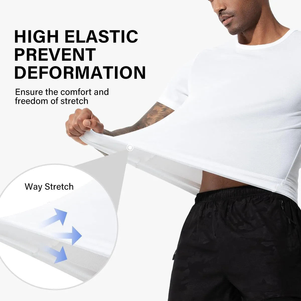 Arjen Kroos Men's Quick Dry Fit Running T-Shirts 4 Pack Activewear Gym Shirts Breathable Workout Undershirts