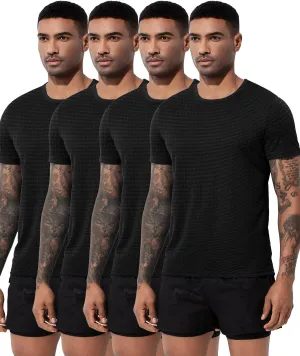 Arjen Kroos Men's Quick Dry Fit Running T-Shirts 4 Pack Activewear Gym Shirts Breathable Workout Undershirts
