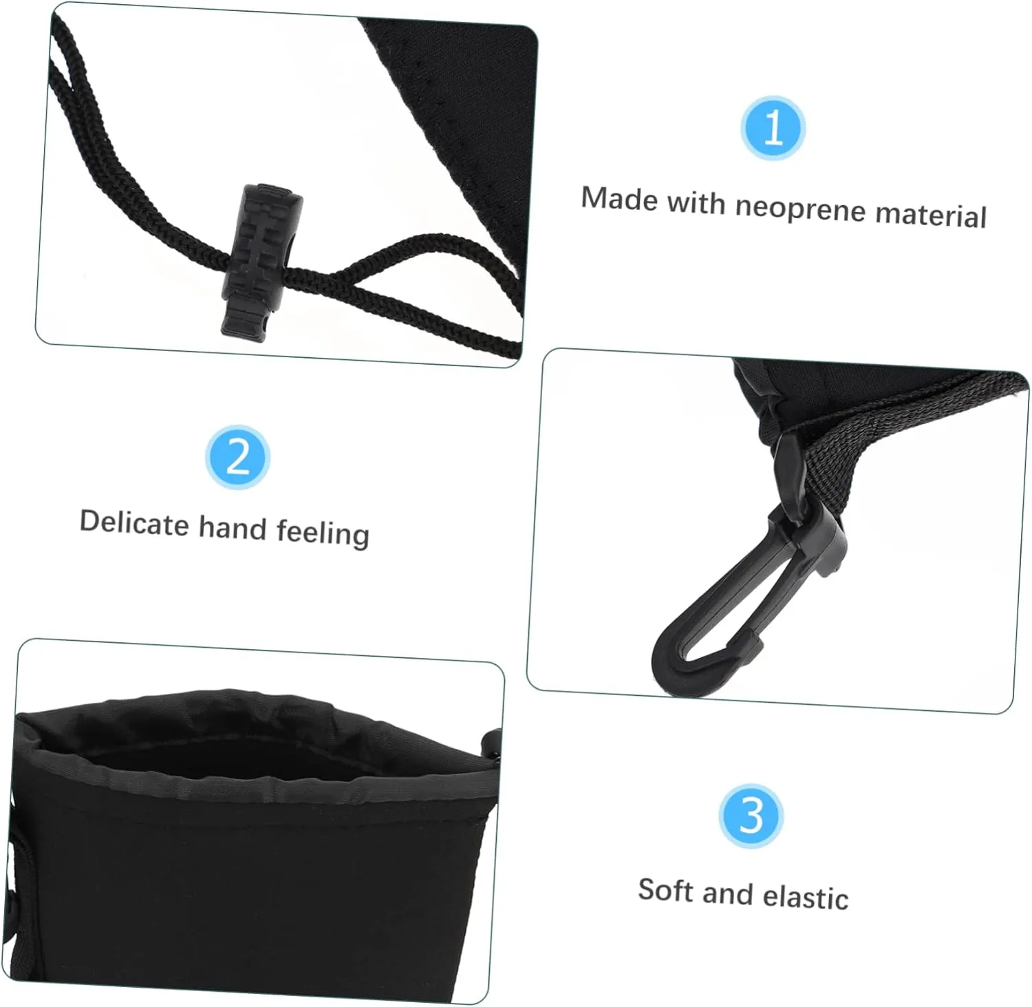 ARTIBETTER 2pcs Neoprene Lens Case Pouch for Dslr Camera Lens Flexible Insulation Pouch Size Xl Camera Protection Bag