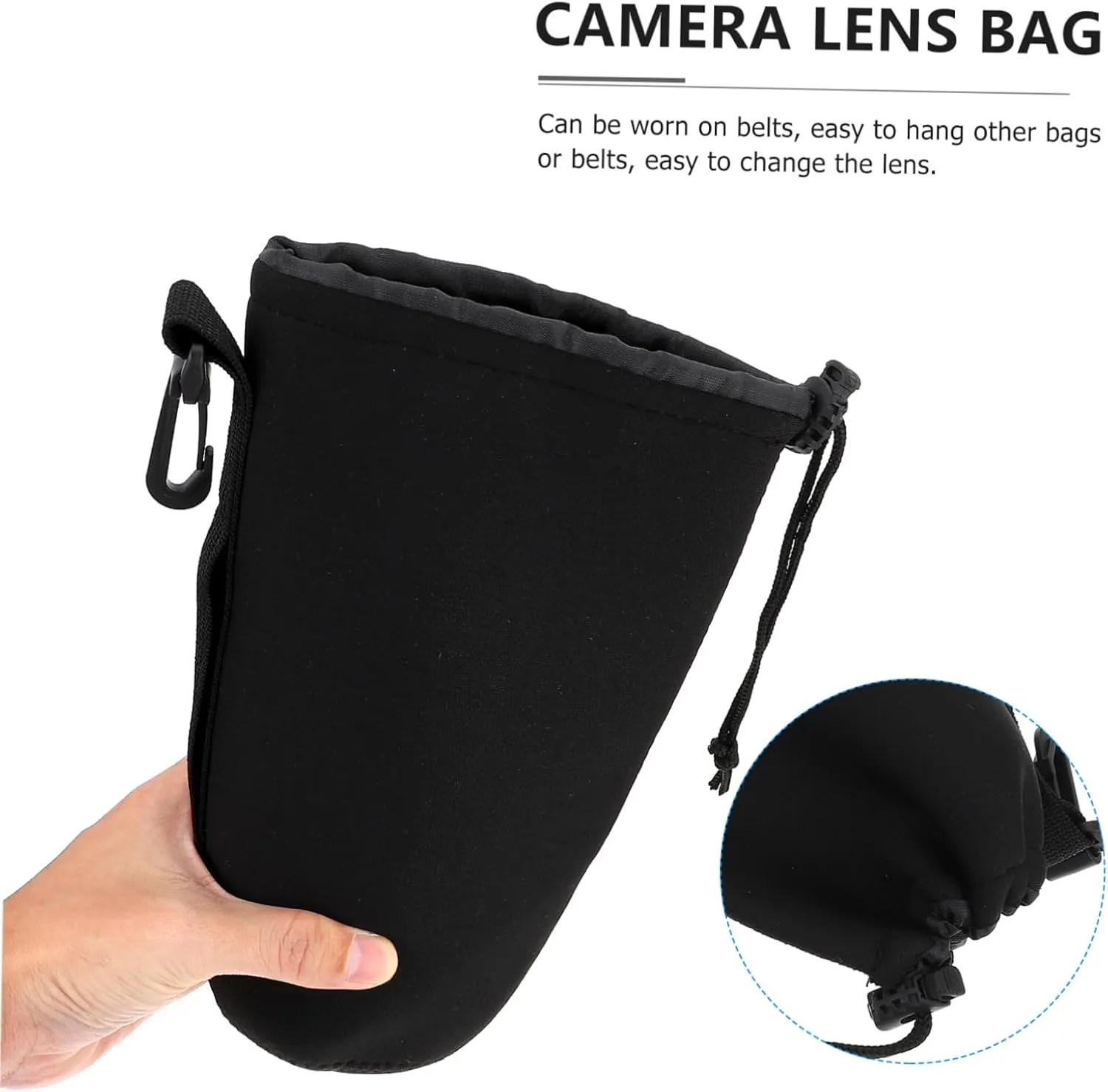 ARTIBETTER 2pcs Neoprene Lens Case Pouch for Dslr Camera Lens Flexible Insulation Pouch Size Xl Camera Protection Bag