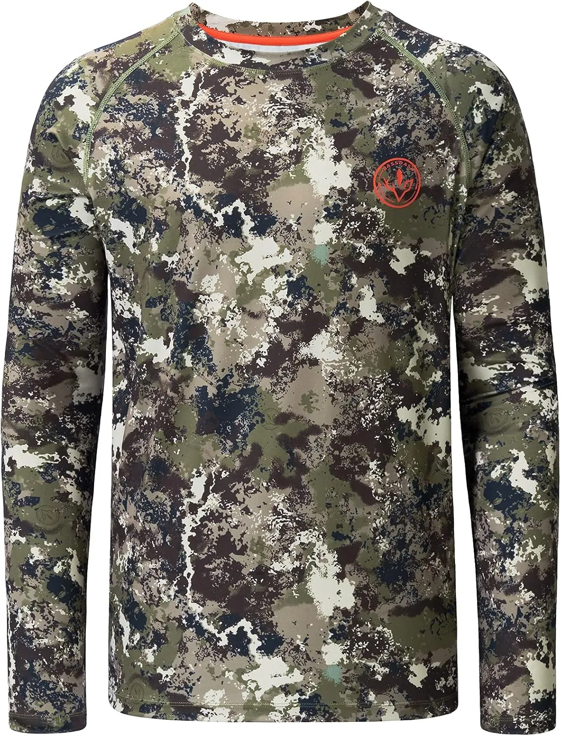 BASSDASH Men's Hunting Sun Shirt UPF 50 Lightweight Camo Performance Long Sleeve Stretch Fishing Hiking Tactical Tees