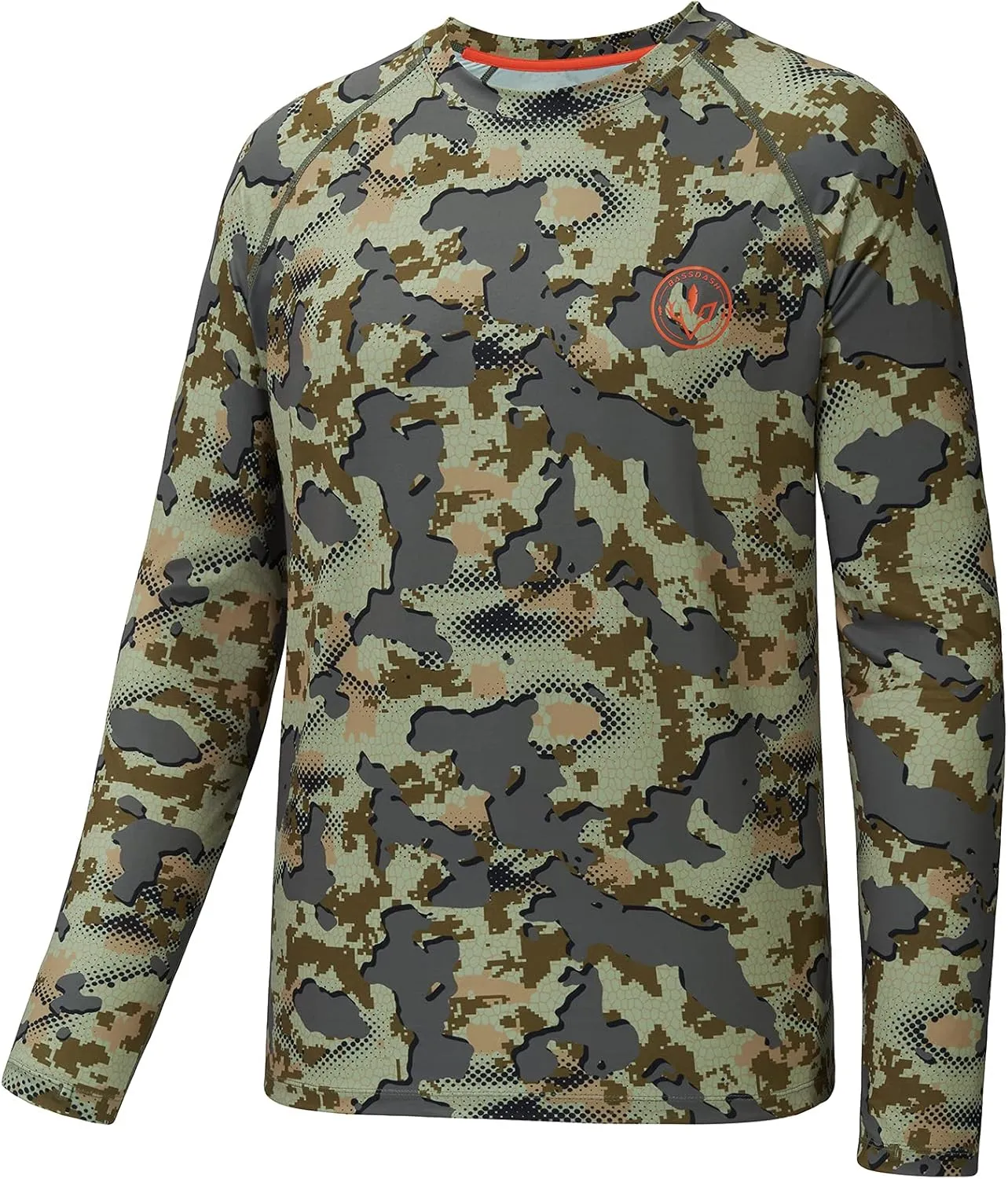 BASSDASH Men's Hunting Sun Shirt UPF 50 Lightweight Camo Performance Long Sleeve Stretch Fishing Hiking Tactical Tees