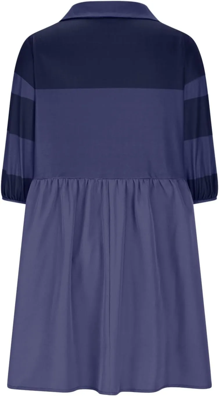 Beach Dresses for Women 2025 Vacation Casual V Neck Short Sleeve Mini Dress Soft Patchwork Dress with Buttons
