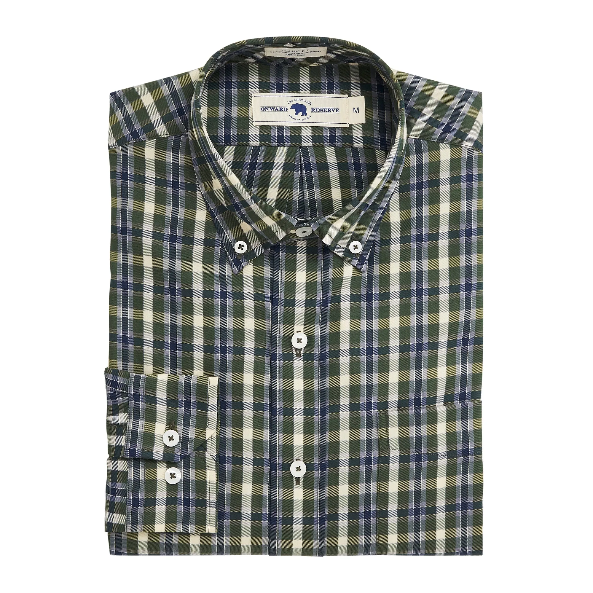 Beauly Classic Fit Brushed Performance Twill Button Down - Forest Biome