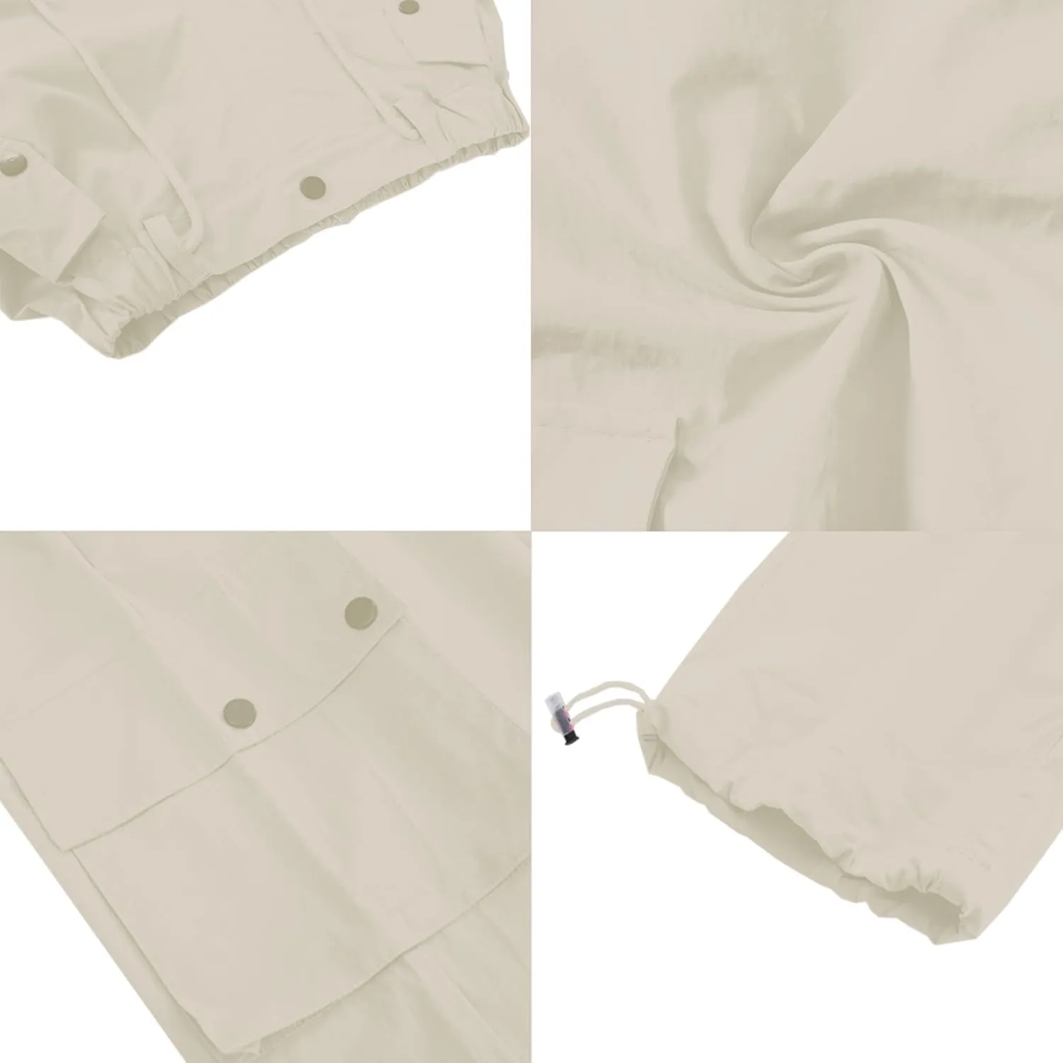 Betusline Girls & Women's High Waist Wide Leg Cargo Pants Y2K Parachute Pants with Pockets and Drawstring 6 Years-Women 2XL