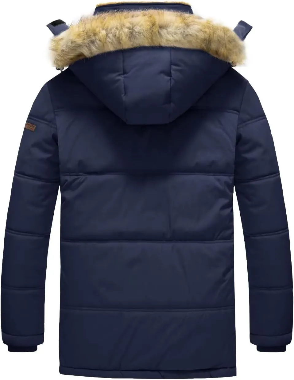 BIYLACLESEN Men's Hooded Winter Warm Jacket Fleece Thicken Windproof Down Coat with Fur Collar Hood Snowproof Jackets