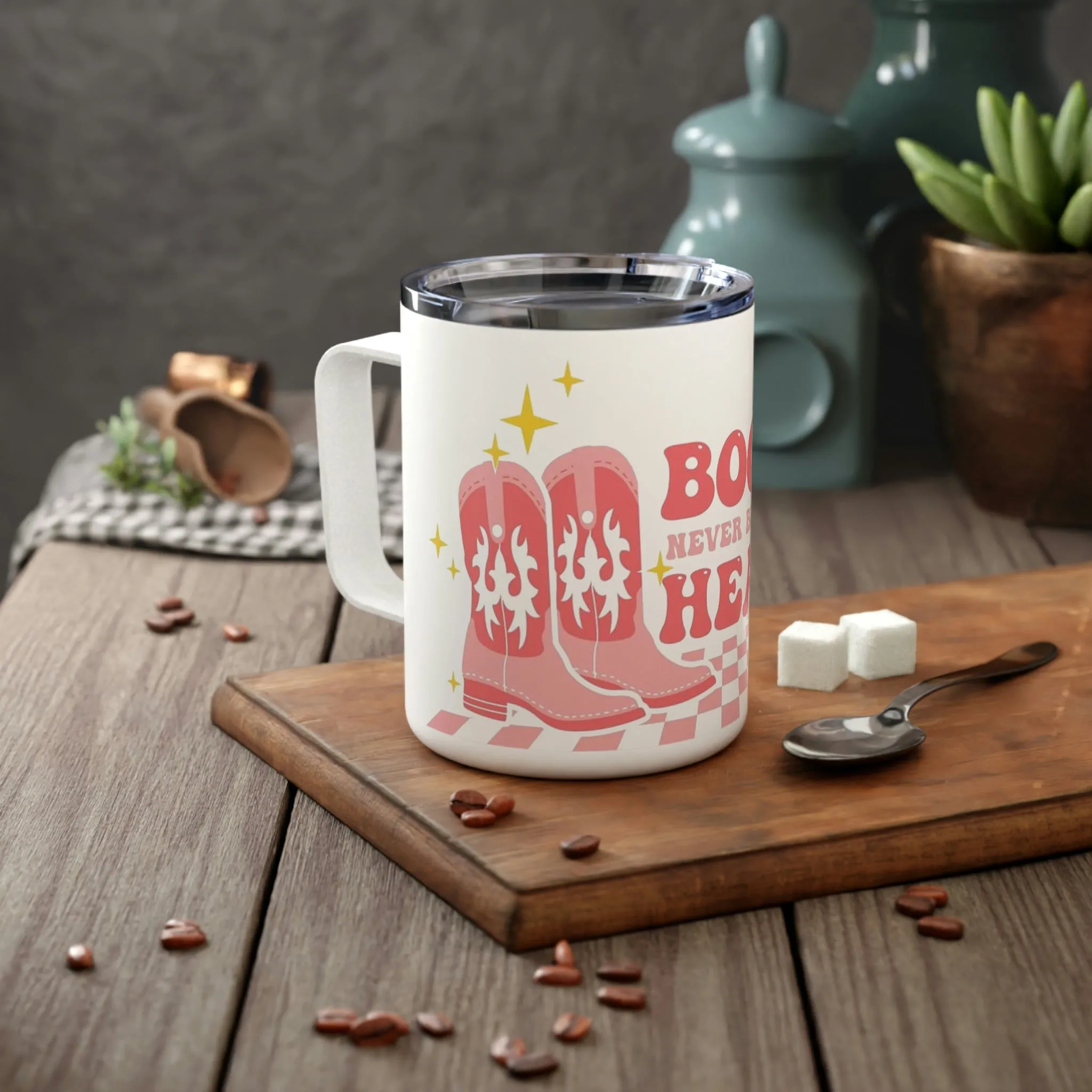 Boots Never Broke My Heart- Insulated Coffee Mug, 10oz