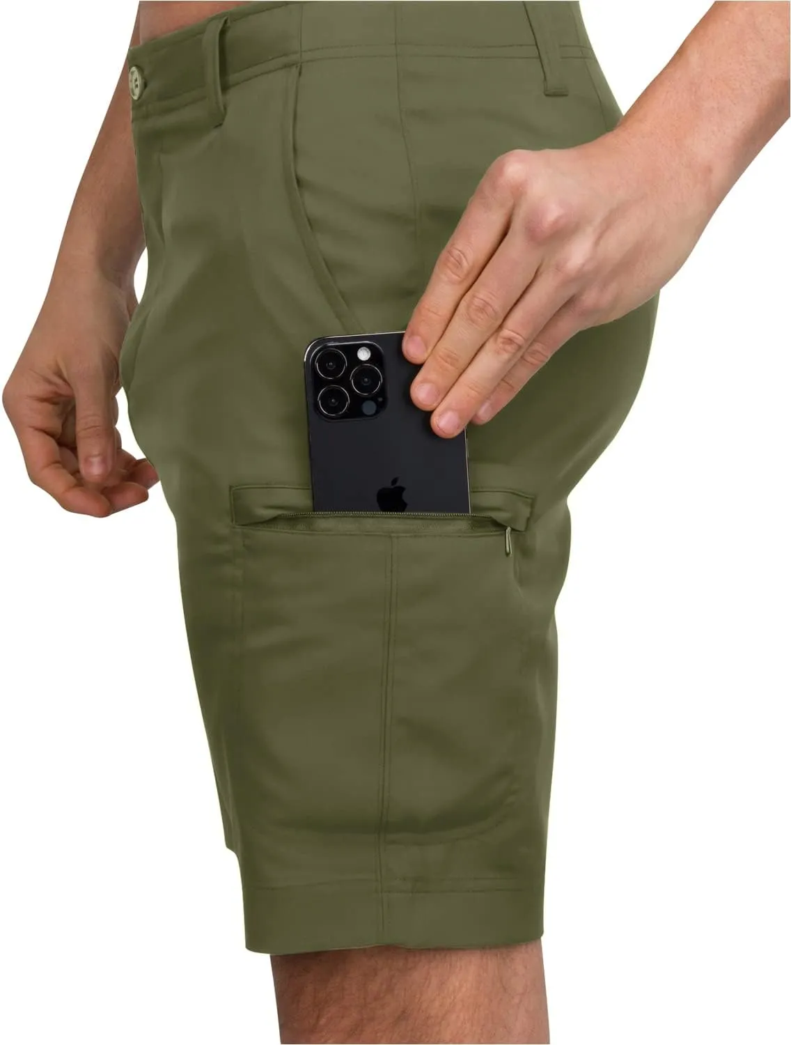 Cargo Golf Shorts for Men - Dry Fit, Large Pockets, Lightweight, Moisture Wicking, 4-Way Stretch