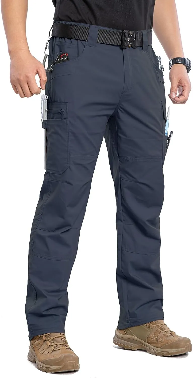 CARWORNIC Men's Stretch Ripstop Work Pants Water Resistant Flex Cargo Pants Lightweight EDC Operator Tactical Utility Pants