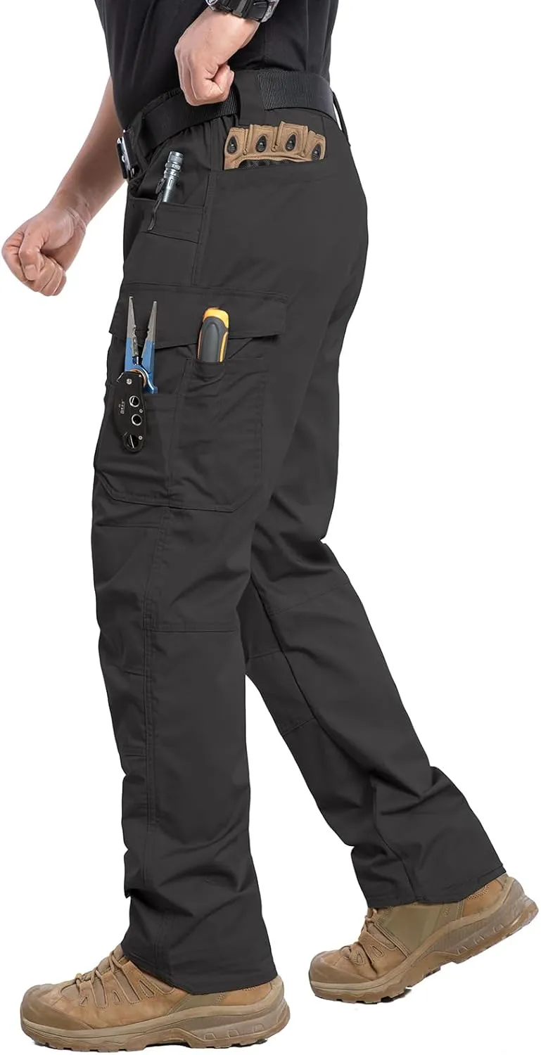 CARWORNIC Men's Stretch Ripstop Work Pants Water Resistant Flex Cargo Pants Lightweight EDC Operator Tactical Utility Pants