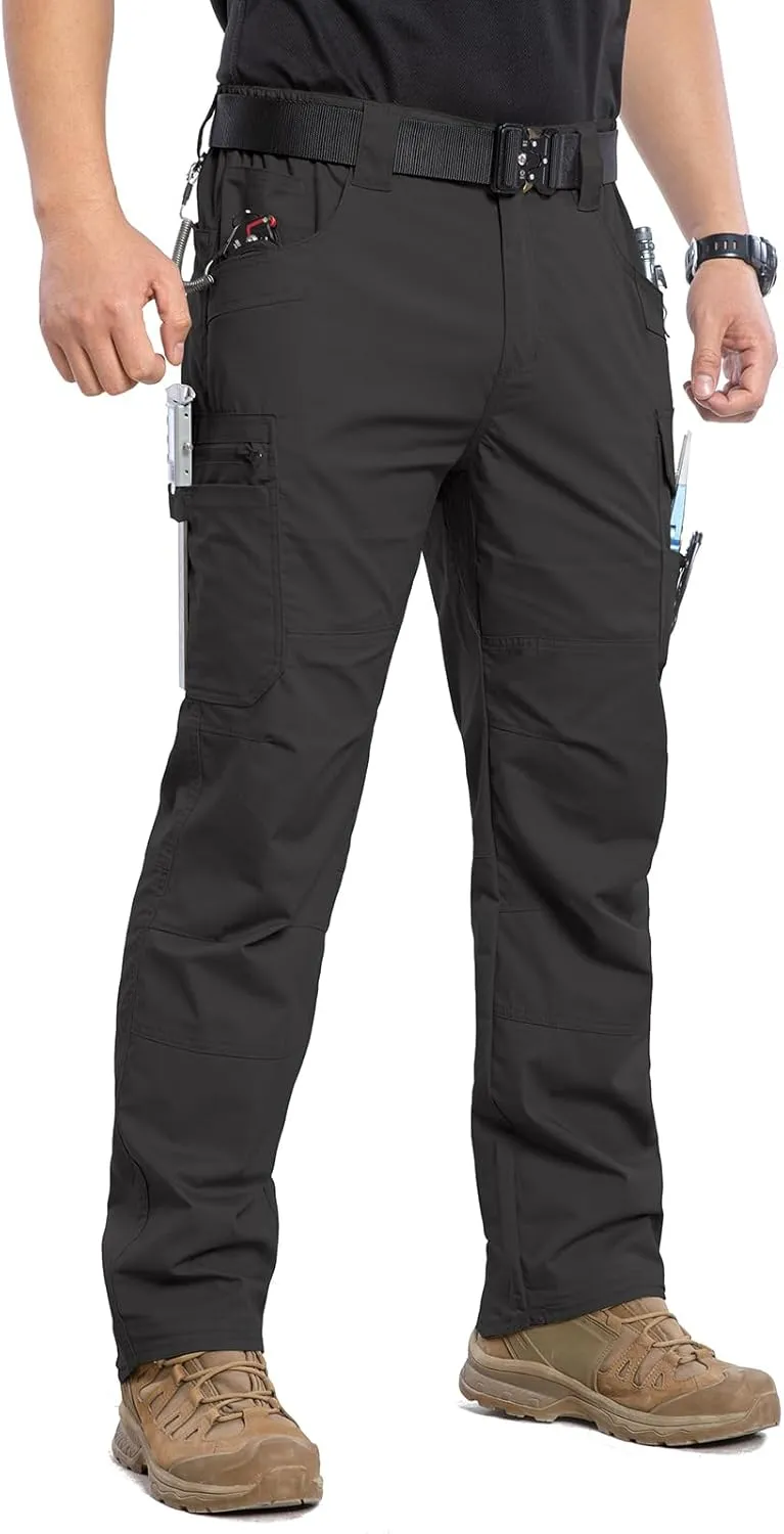 CARWORNIC Men's Stretch Ripstop Work Pants Water Resistant Flex Cargo Pants Lightweight EDC Operator Tactical Utility Pants