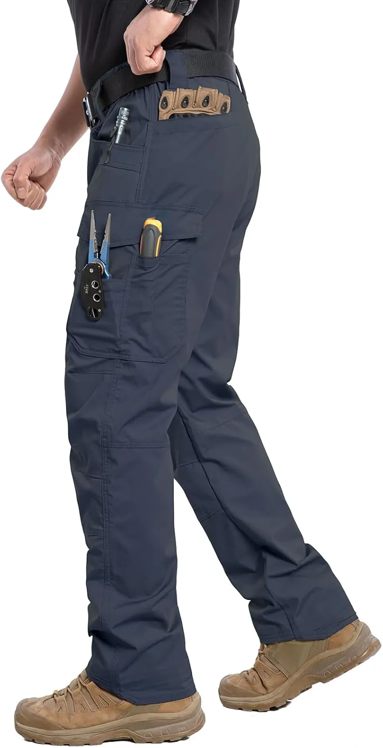 CARWORNIC Men's Stretch Ripstop Work Pants Water Resistant Flex Cargo Pants Lightweight EDC Operator Tactical Utility Pants