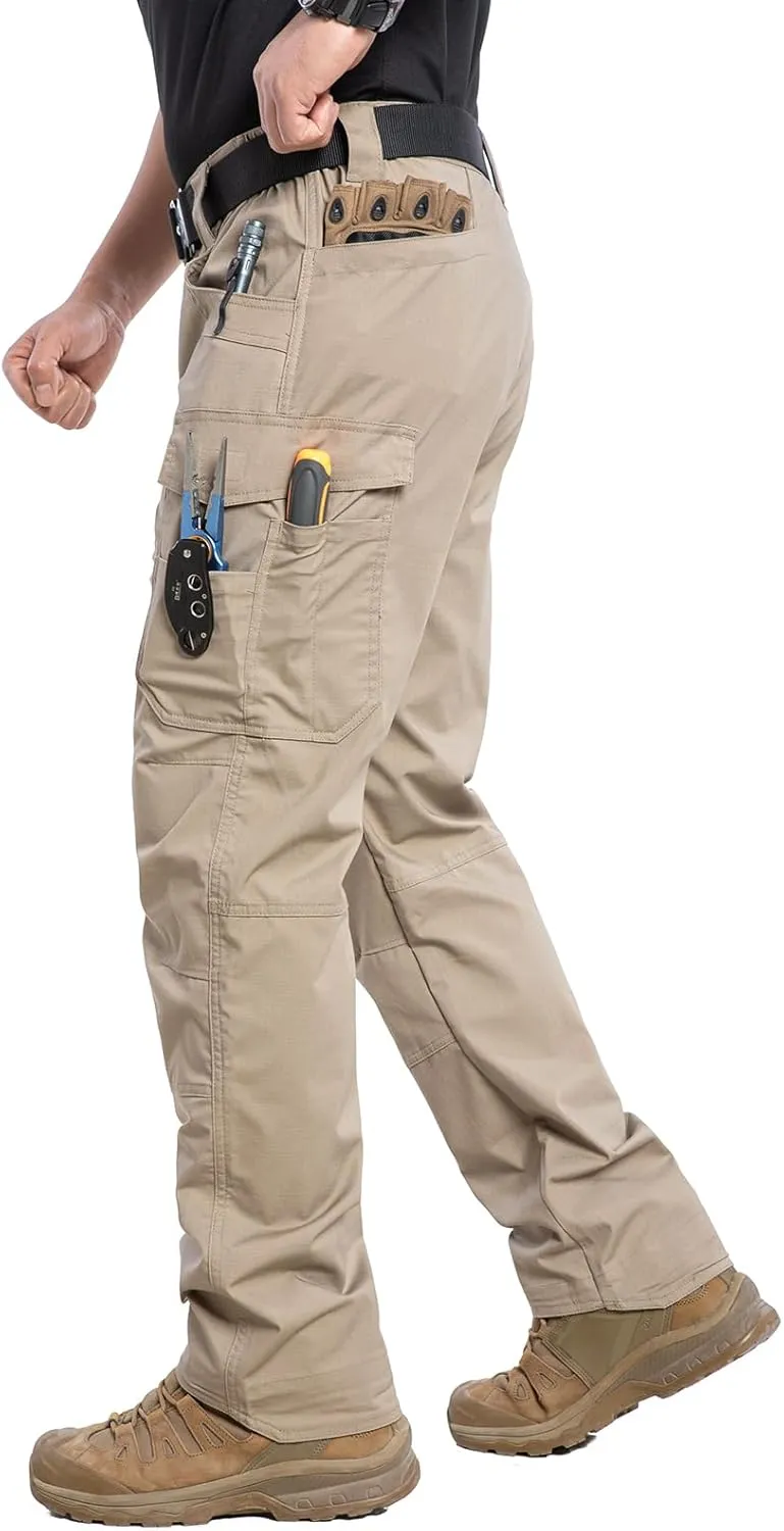 CARWORNIC Men's Stretch Ripstop Work Pants Water Resistant Flex Cargo Pants Lightweight EDC Operator Tactical Utility Pants