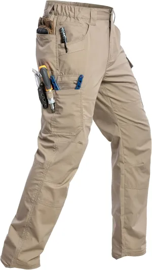 CARWORNIC Men's Stretch Ripstop Work Pants Water Resistant Flex Cargo Pants Lightweight EDC Operator Tactical Utility Pants
