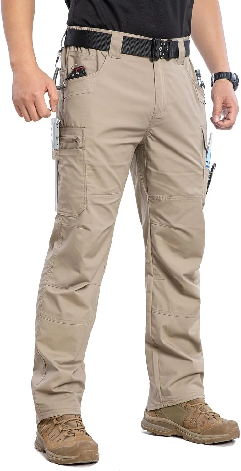 CARWORNIC Men's Stretch Ripstop Work Pants Water Resistant Flex Cargo Pants Lightweight EDC Operator Tactical Utility Pants