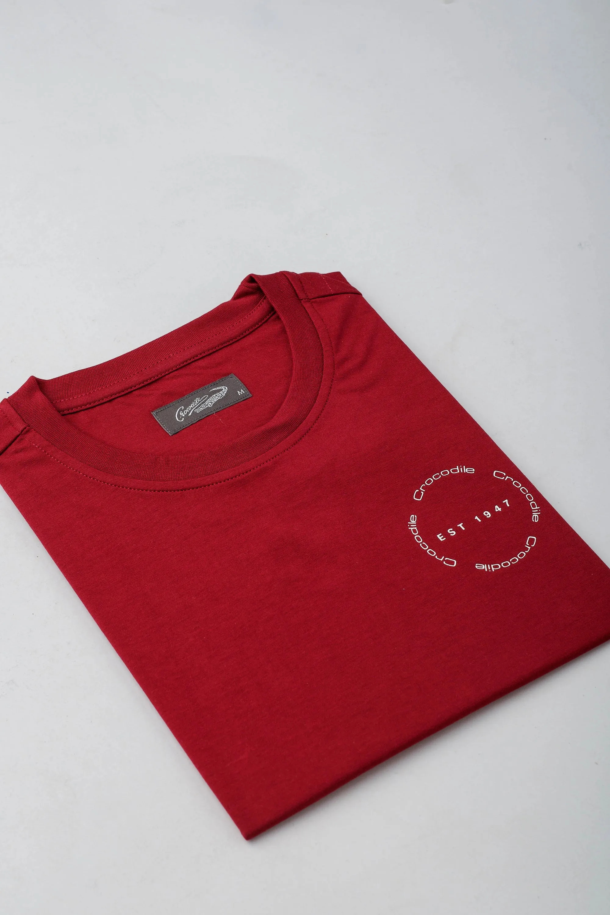 Casual Crewneck-Ruby Wine-Slim Fit