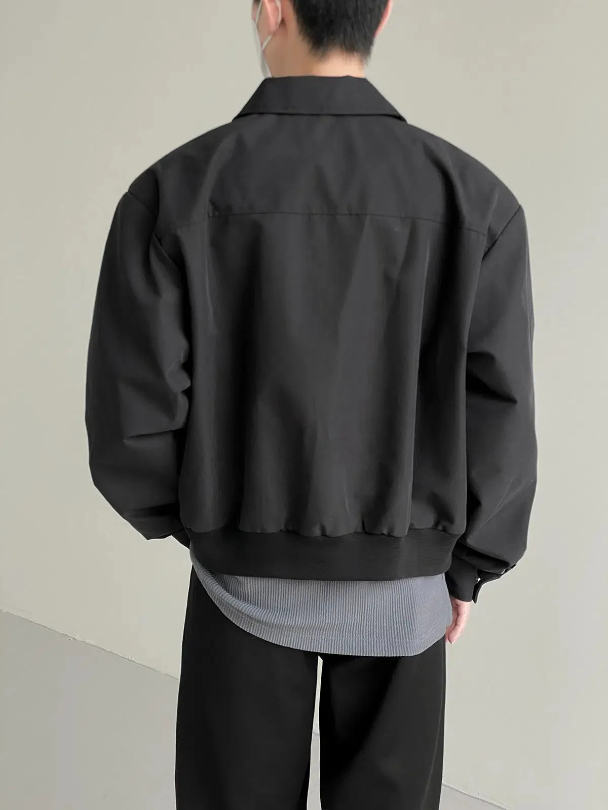 Casual Lapel Zipper Short Jacket