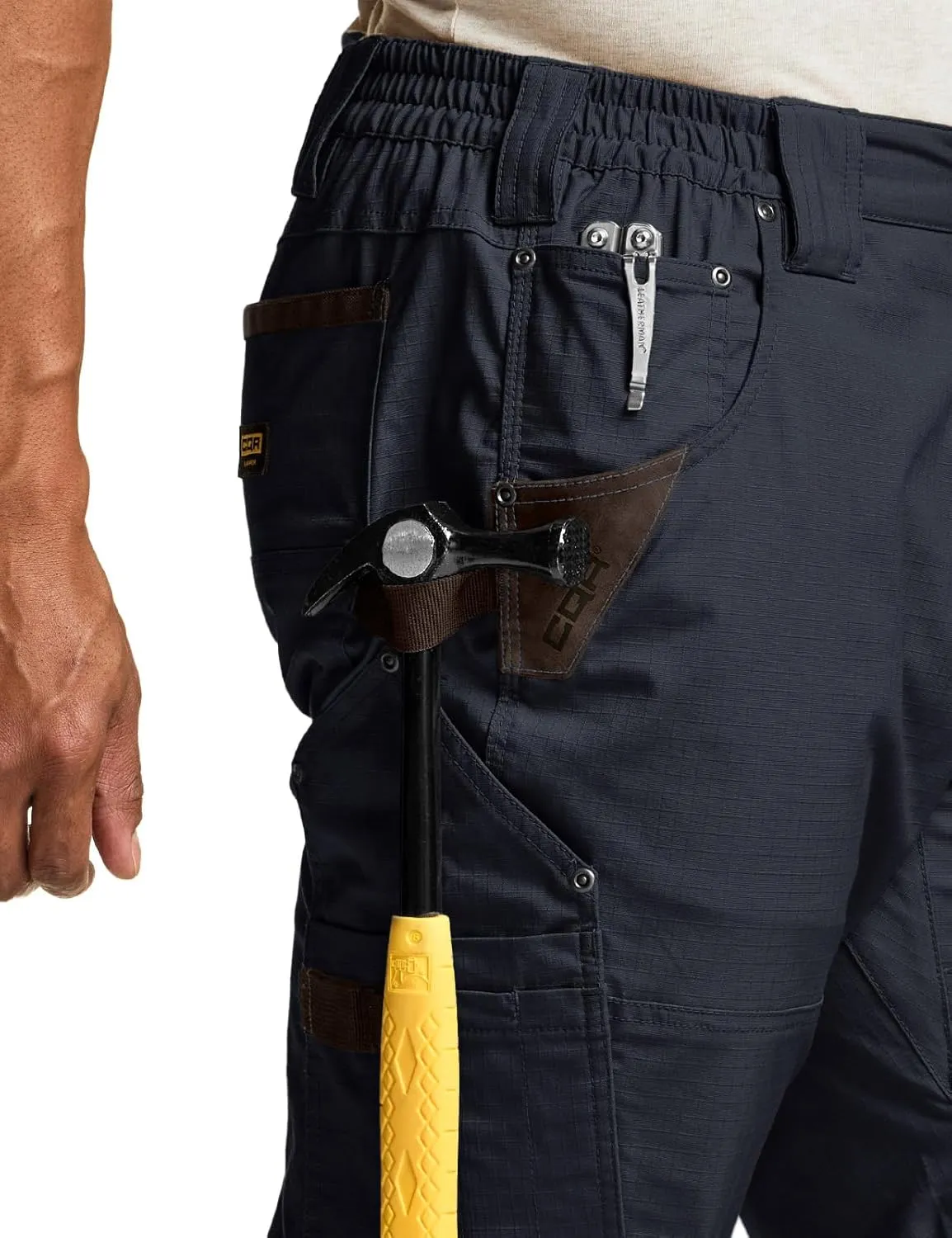 CQR Men's Flex Ripstop Work Pants, Water Resistant Tactical Pants, Outdoor Utility Operator EDC Cargo Pants