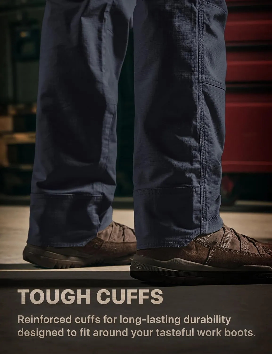 CQR Men's Flex Ripstop Work Pants, Water Resistant Tactical Pants, Outdoor Utility Operator EDC Cargo Pants