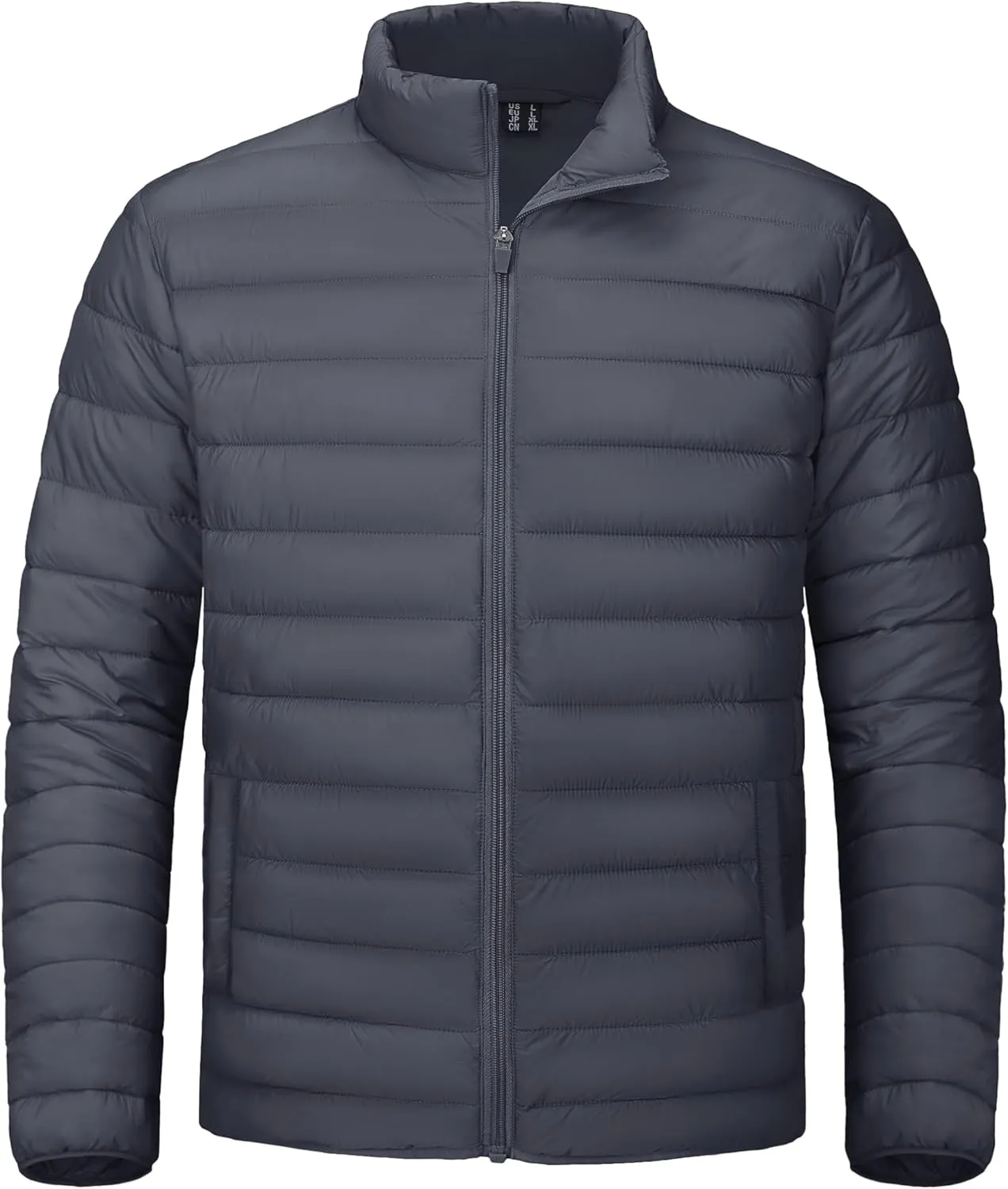 CRYSULLY Men's Puffer Jacket Full Zip Warm Jacket Windproof Water Resist Jackets Winter Insulated Coat