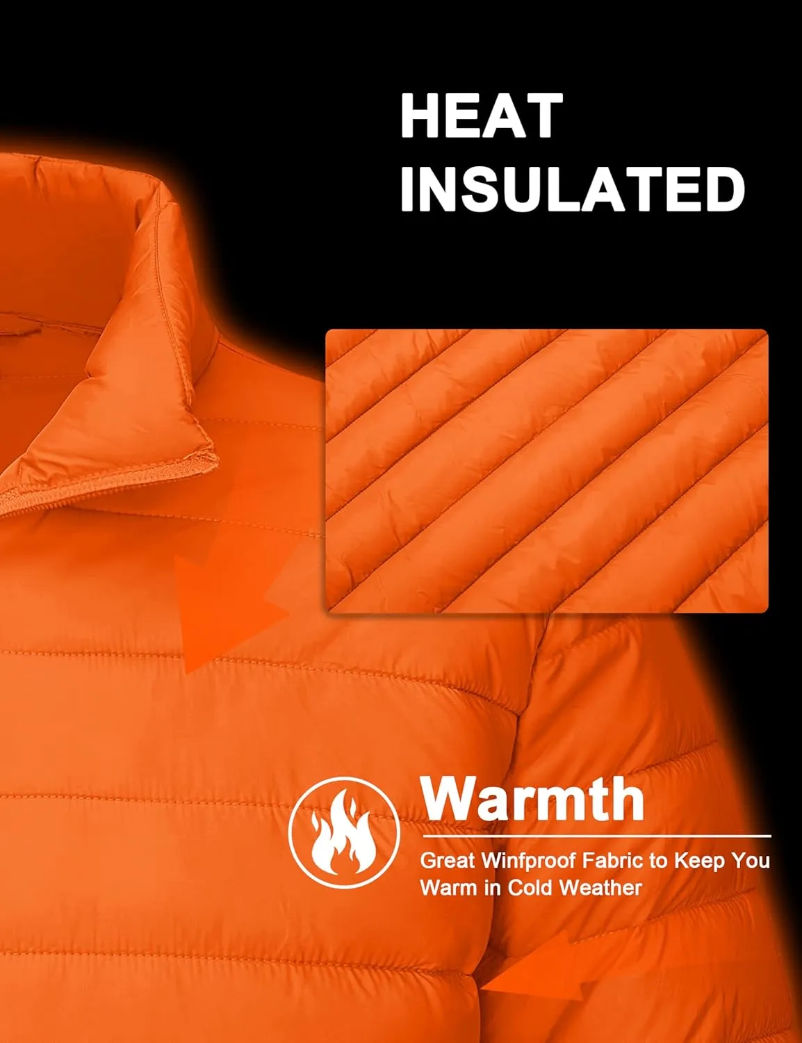 CRYSULLY Men's Puffer Jacket Full Zip Warm Jacket Windproof Water Resist Jackets Winter Insulated Coat