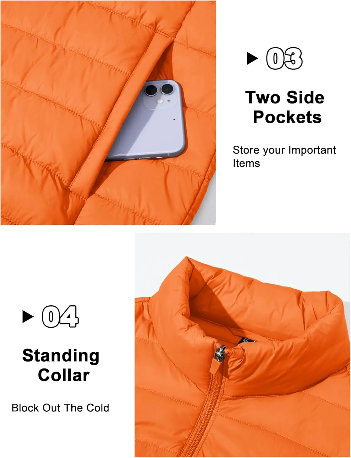 CRYSULLY Men's Puffer Jacket Full Zip Warm Jacket Windproof Water Resist Jackets Winter Insulated Coat