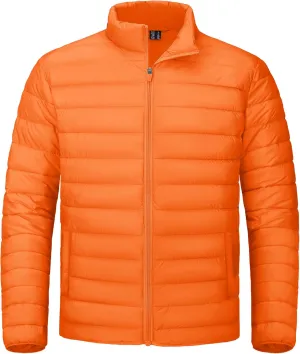 CRYSULLY Men's Puffer Jacket Full Zip Warm Jacket Windproof Water Resist Jackets Winter Insulated Coat