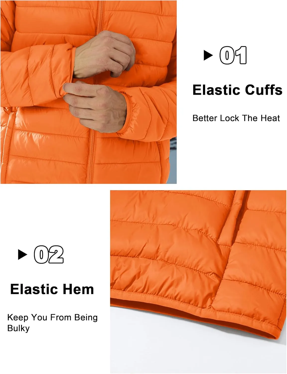 CRYSULLY Men's Puffer Jacket Full Zip Warm Jacket Windproof Water Resist Jackets Winter Insulated Coat