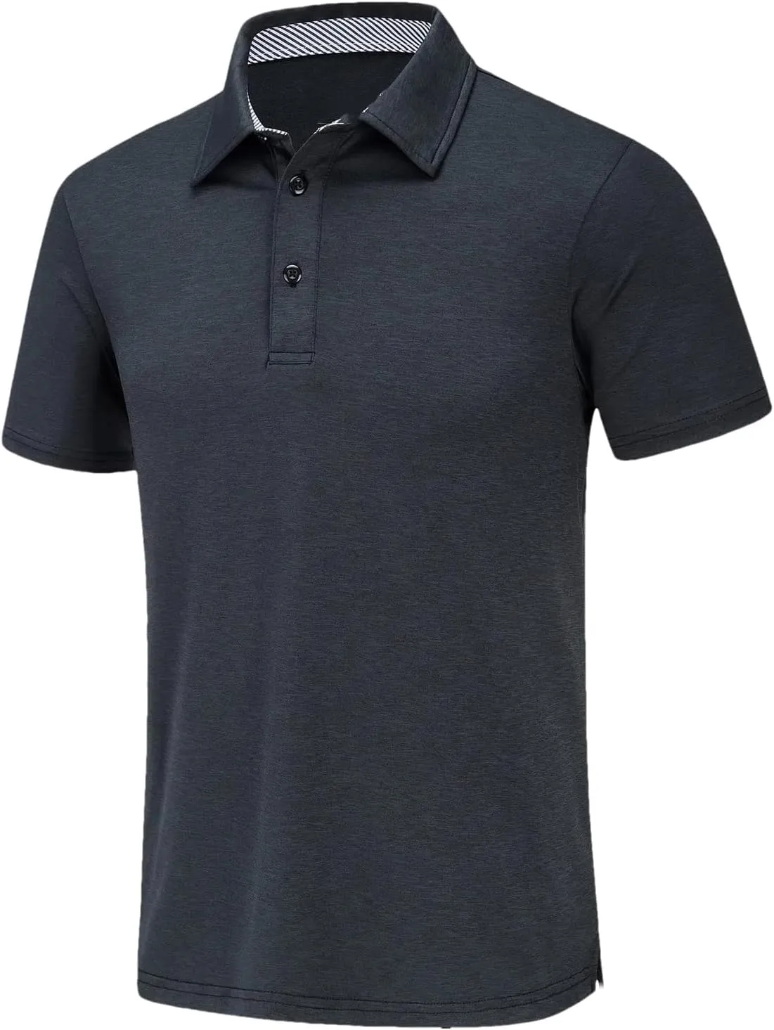 Dcvmvmn Mens Summer T-Shirts Casual Short Sleeve Polo Shirts Buttons Down Quick Dry Breathable Golf Pullover Black