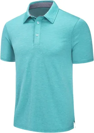 Dcvmvmn Mens Summer T-Shirts Casual Short Sleeve Polo Shirts Buttons Down Quick Dry Breathable Golf Pullover