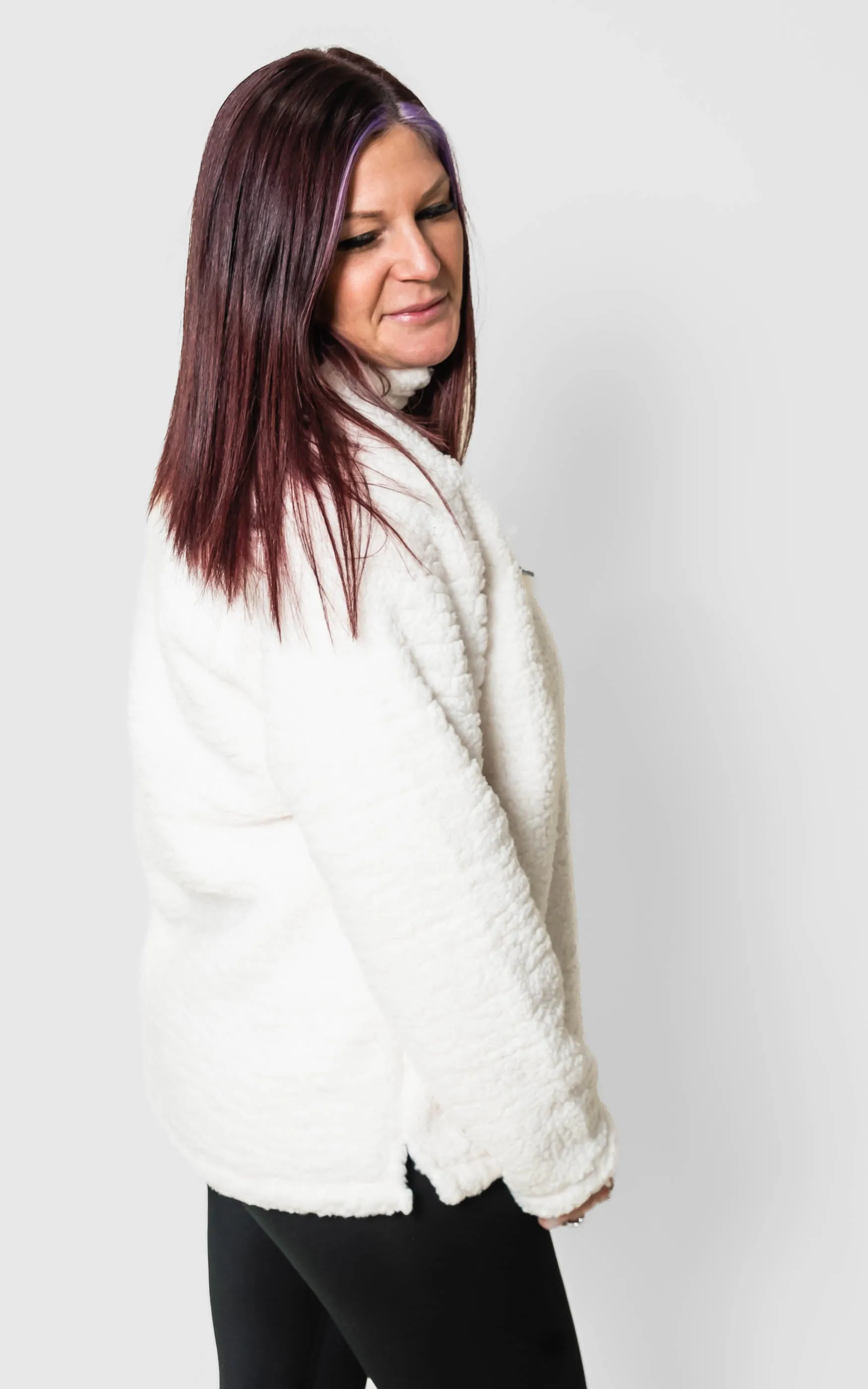 Epic Sherpa Quarter-Zip Pullover Cream** - Final Sale