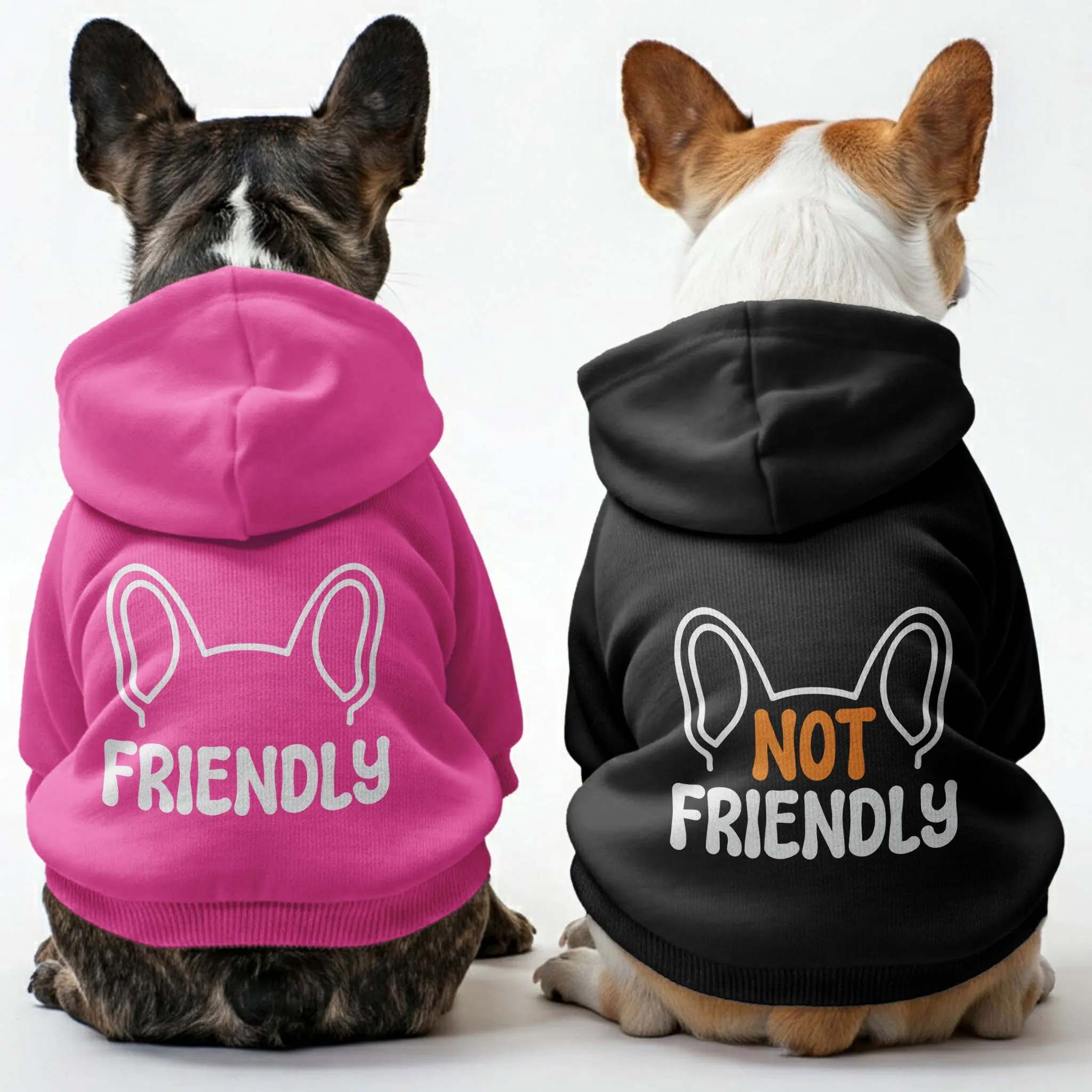 Friendly and Not Friendly - Matching French Bulldog Hoodies – Stylish, Cozy & Personalized!