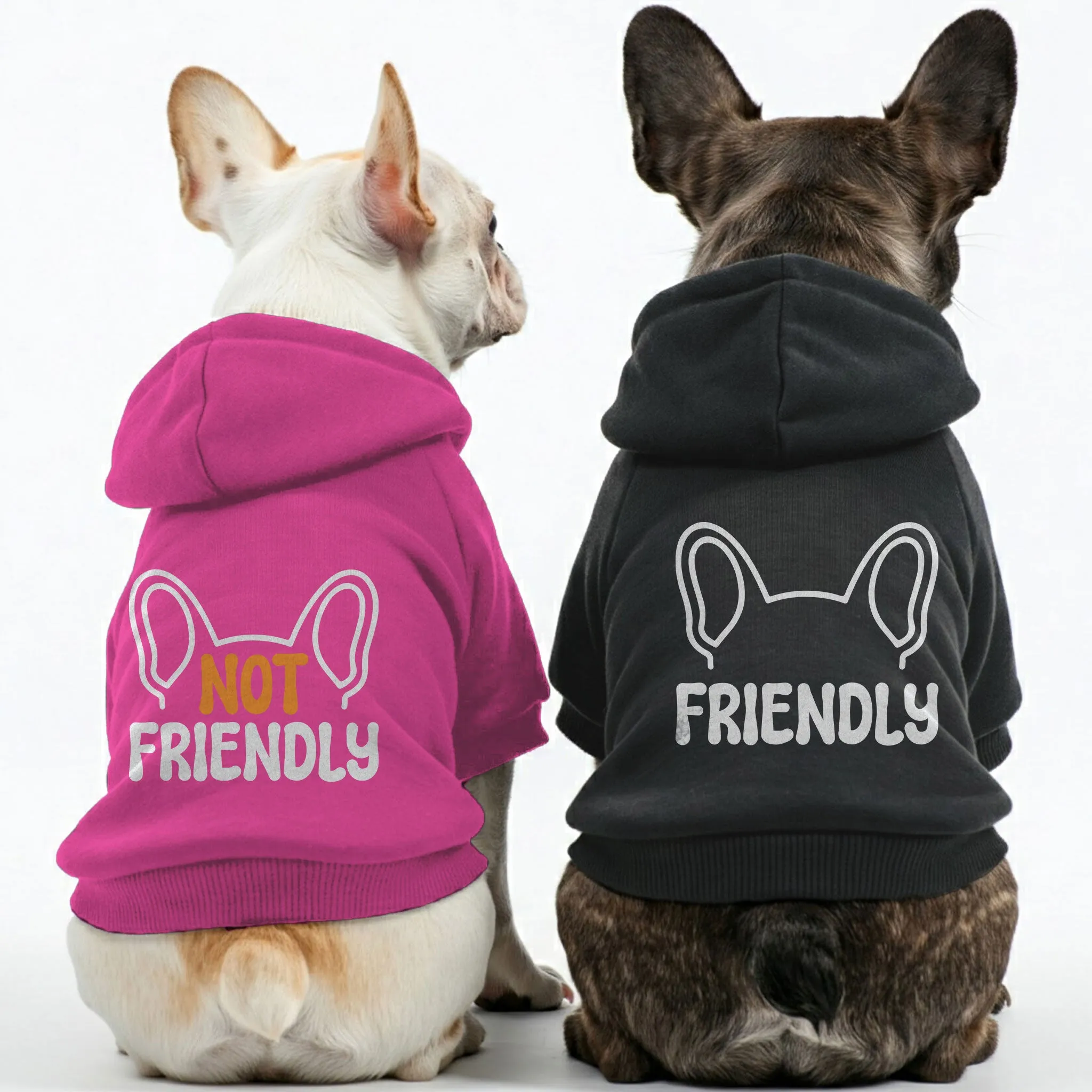 Friendly and Not Friendly - Matching French Bulldog Hoodies – Stylish, Cozy & Personalized!