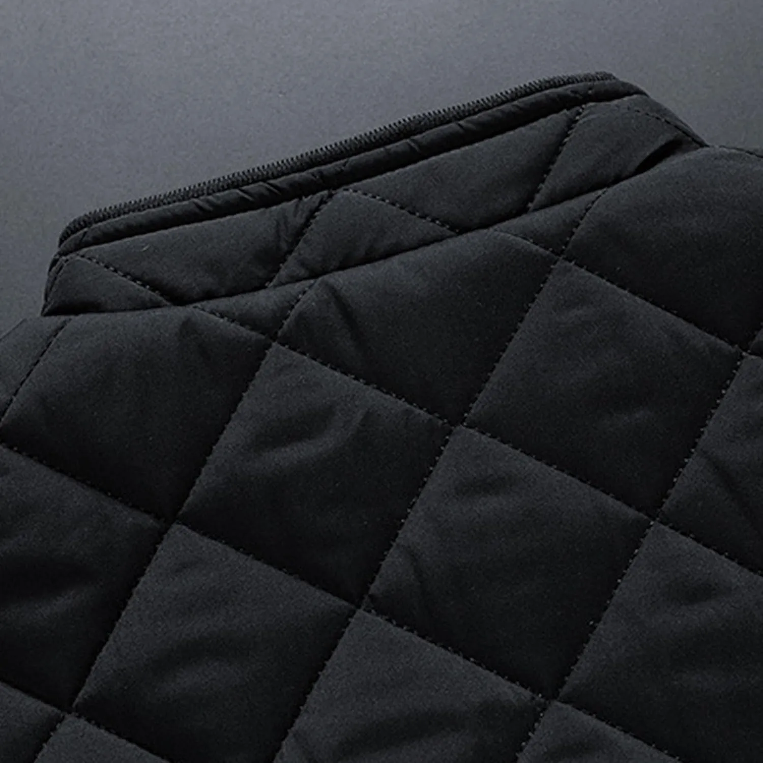 JEsilunmaMY Men Thermal Diamond Bomber Jackets Full Zip Fleece-Lined Insulated Quilted Jacket Winter Warm Padded Cotton Coat