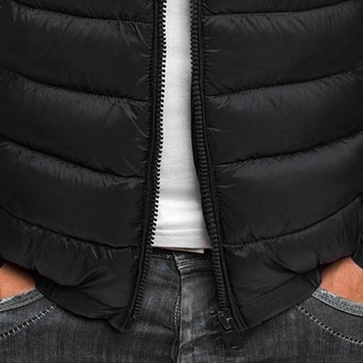 JEsilunmaMY Men's Diamond Stand Collar Puffer Jacket Winter Coat Quilted Padded Down Jacket Insulated Puffy Varsity Coat