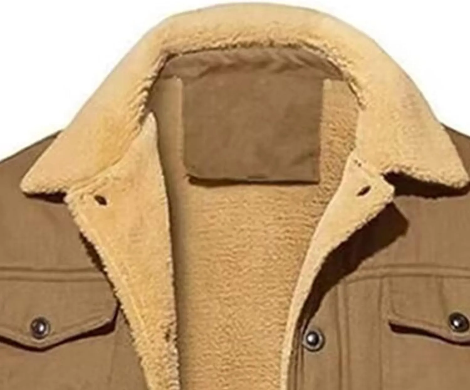JEsilunmaMY Men's Multi-Pocket Cotton Cargo Jacket Sherpa Lined Casual Shacket Jackets Button Down Warm Winter Padded Coats