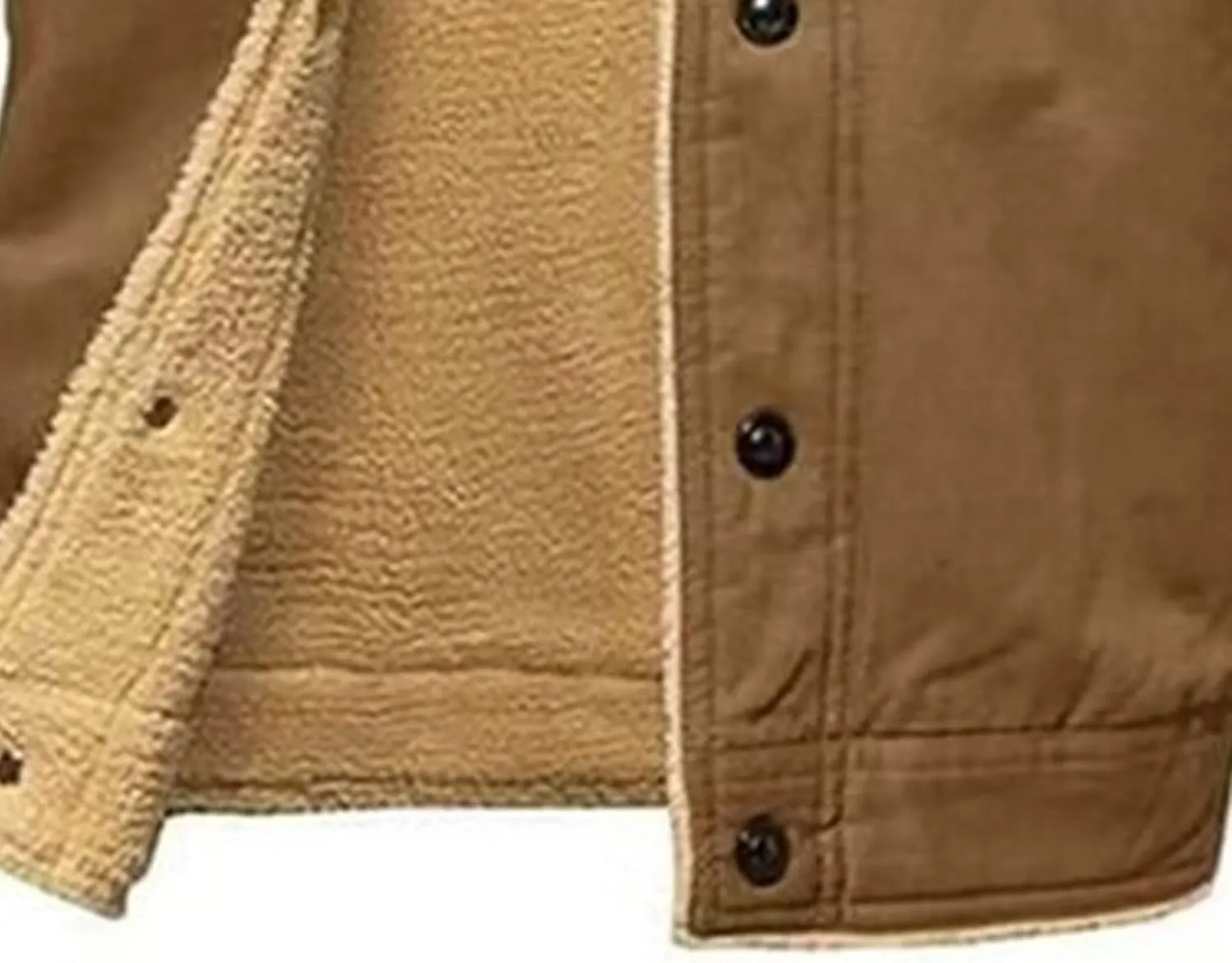 JEsilunmaMY Men's Multi-Pocket Cotton Cargo Jacket Sherpa Lined Casual Shacket Jackets Button Down Warm Winter Padded Coats