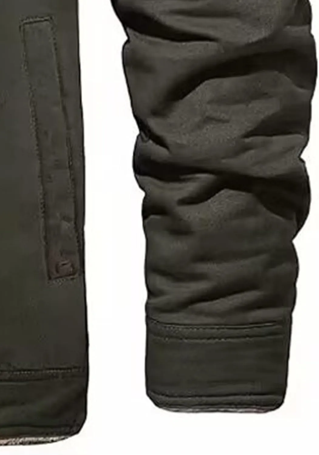 JEsilunmaMY Men's Multi-Pocket Cotton Cargo Jacket Sherpa Lined Casual Shacket Jackets Button Down Warm Winter Padded Coats