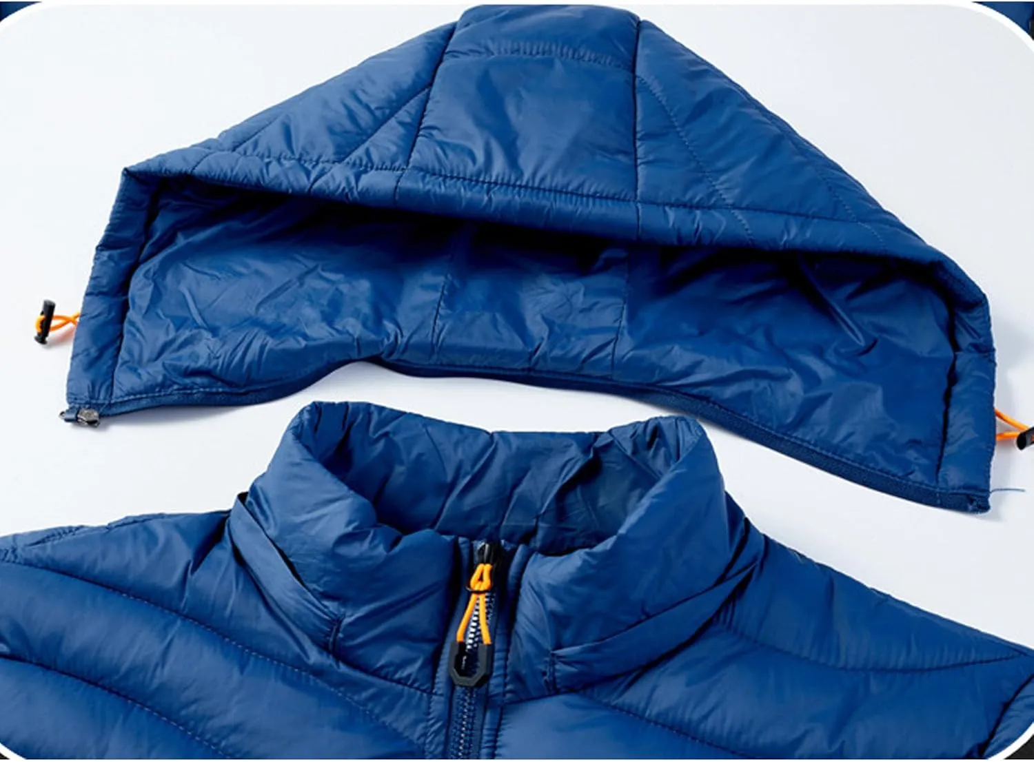 JEsilunmaMY Men's Puffer Jacket with Removable Hood Casual Insulated Hooded Padded Cotton Coat Slim Packable Down Jacket