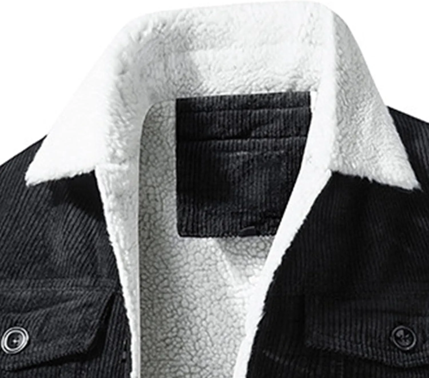 JEsilunmaMY Men's Sherpa Lined Winter Corduroy Jacket Button Down Wash Padded Coats Casual Fleece Cotton Cargo Jacket