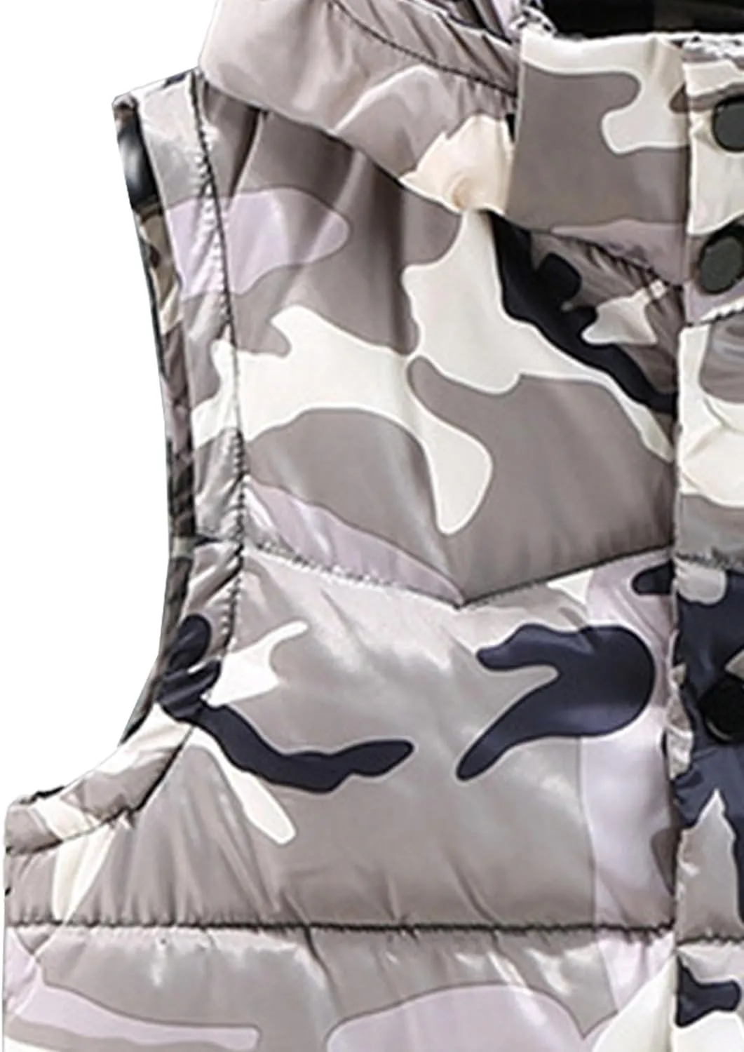 JEsilunmaMY Men's Sleeveless Camo Puffer Vest with Hood Fashion Sleeveless Sports Vest Jacket Casual Cotton Padded Vest Coats
