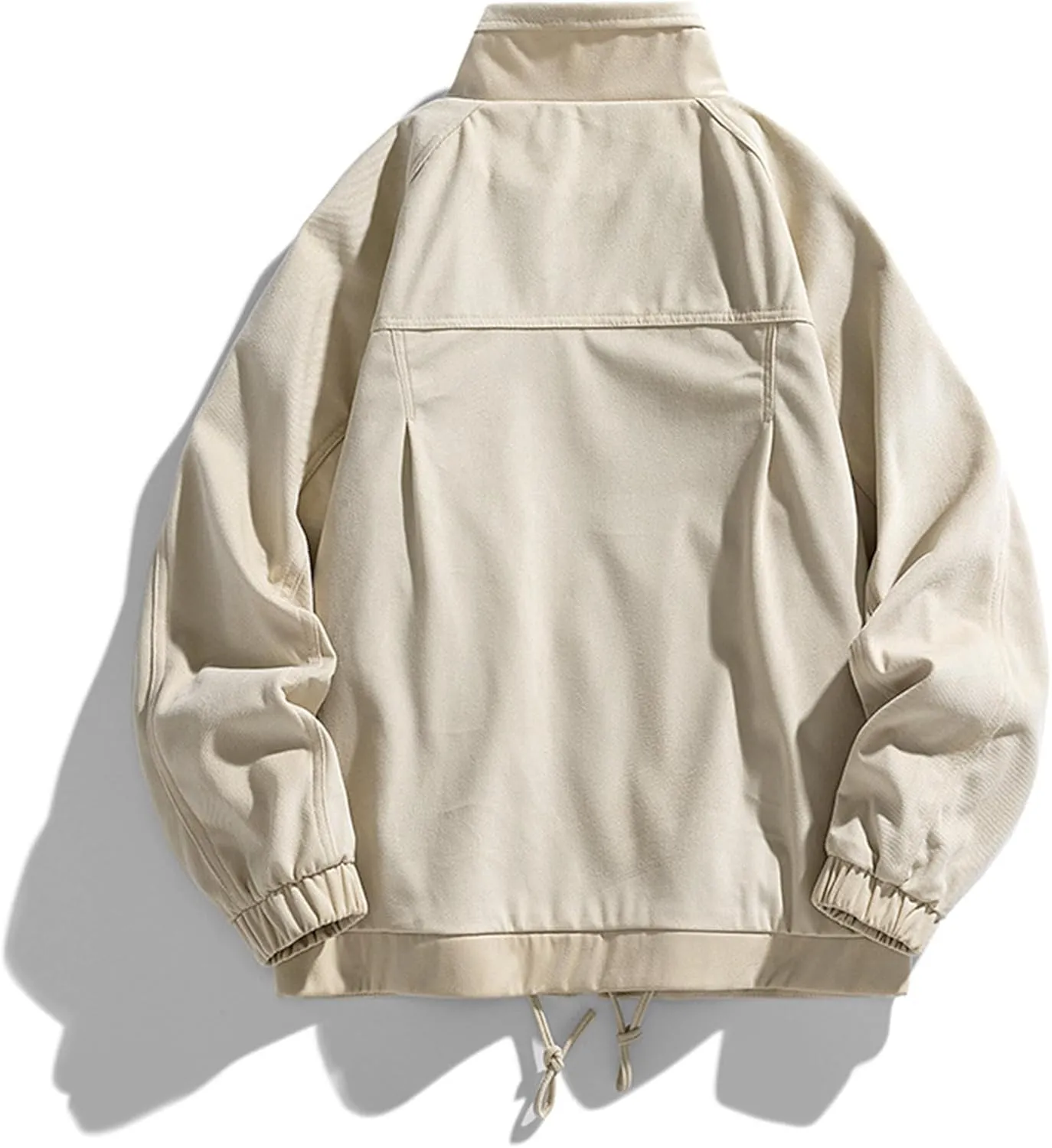JEsilunmaMY Men's Stand Collar Padded Baseball Jacket Lightweight Cotton Cargo Coat with Zip Pocket Winter Warm Padded Coats